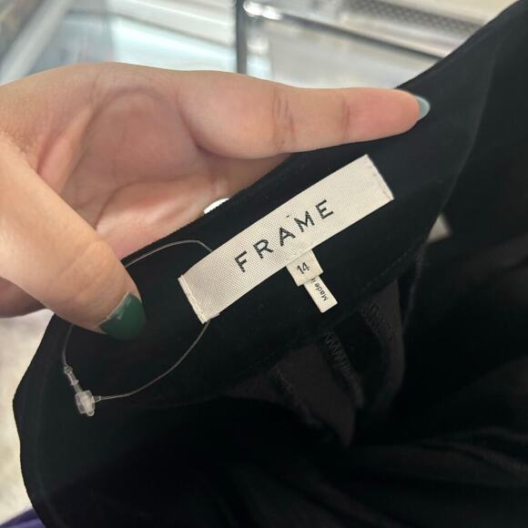 Frame Velvet Slit Pant Noir Size 14 - Picture 6 of 7